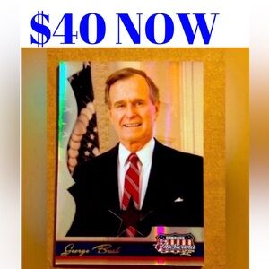 George Bush 2008 Donruss USA President Worn Clothing Tie Celebrity Card /500